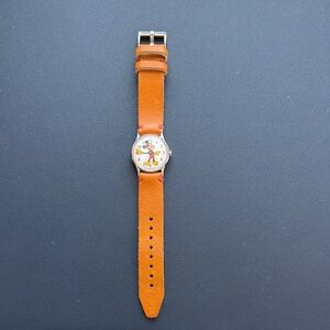 Watch Vintage 1960s Mickey Mouse Timex with Baseball Glove Leather Strap